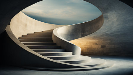 Spiraling steps. Generative AIの素材