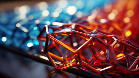 Neural networks with interconnected nodes and flowing information. Generative AIの素材