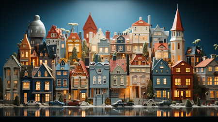 miniature houses. Generative AIの素材