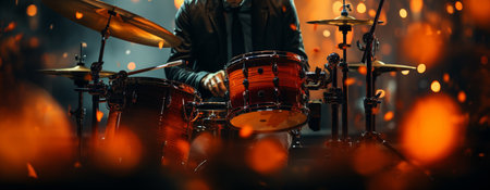 The drummer plays the drums. Generative AIの素材