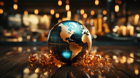 global business background. Generative AIの素材