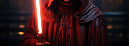 Unidentified Jedi with the red lightsaber. Generative AIの素材