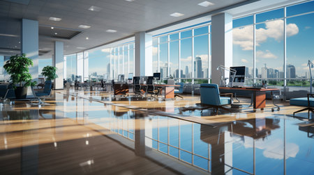 office interior. Generative AIの素材