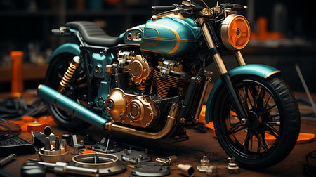 Part of motorcycle. Generative AIの素材