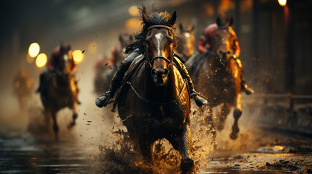 horse racing competition. Generative AIの素材