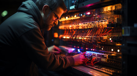 Electrician engineer worker. Generative AIの素材