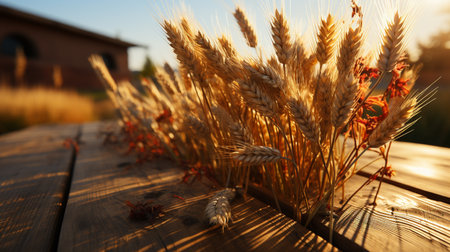 Wheats on the table. Generative AIの素材