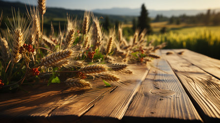 Wheats on the table. Generative AIの素材