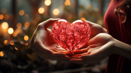 Hands holding heart shape. Generative AIの素材