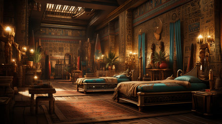 Egyptian room. Generative AIの素材
