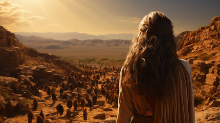 jesus christ on the mountain. Generative AIの素材