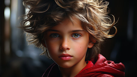 Child in lipstick. Generative AIの素材