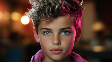 Child in lipstick. Generative AIの素材