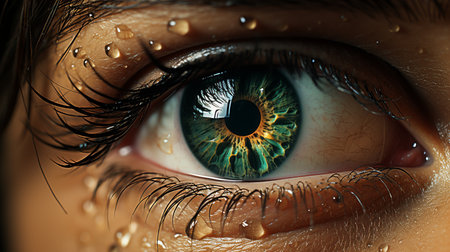 Boy in green eyes. Generative AIの素材