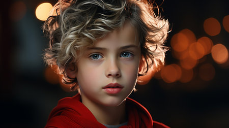 Child in lipstick. Generative AIの素材