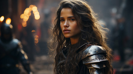 A woman in armor. Generative AIの素材