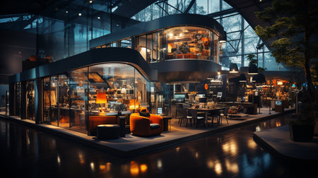 Public exhibition hall business trade show marketing. Generative AIの素材