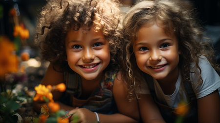Portrait of a happy child.の素材