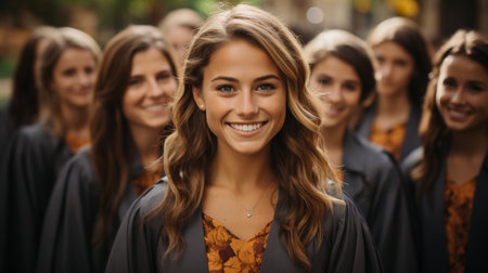 Group of cheerful friends. Generative AIの素材