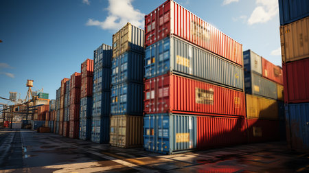 Freight containers. Generative AIの素材