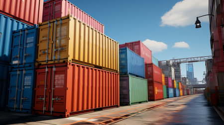 Freight containers. Generative AIの素材
