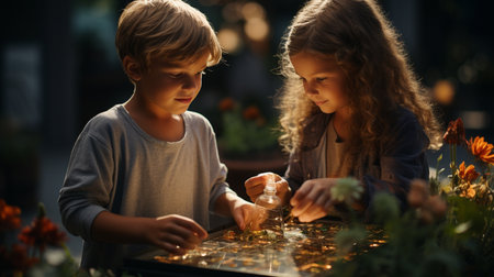 Brother and sister together.の素材