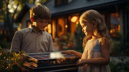 Brother and sister together.の素材