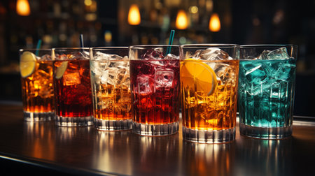 Set of alcoholic drinks.の素材