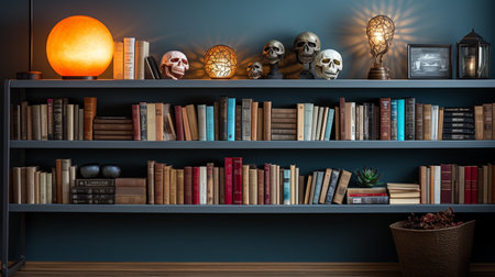 Books in shelves.の素材