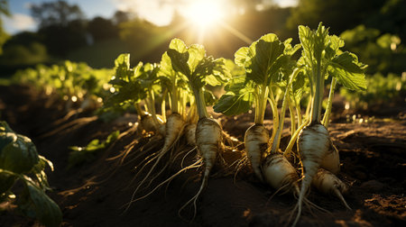 Parsnips in farm.の素材