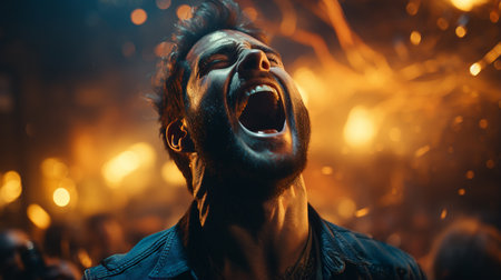 Angry man shouting.の素材