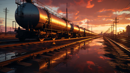 Tank cars with oil.の素材