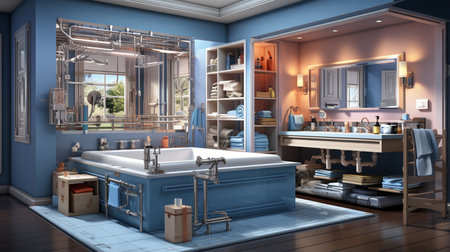 Interior of modern bathroom.の素材