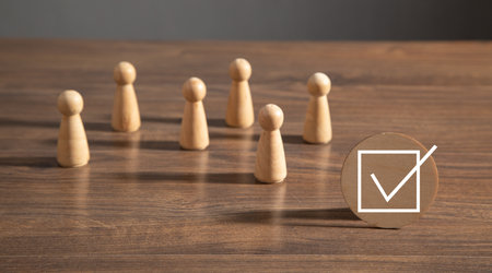 Checkbox with a human figures. Business concept