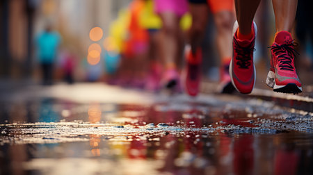 Runners in marathon.の素材