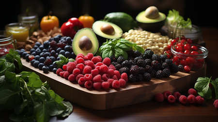 Vegetables on the table. Healthy foodの素材