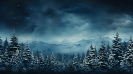 Snow covered fir trees.の素材