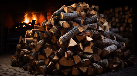 Stack of firewood.の素材