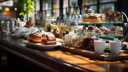 Coffee shop counter.の素材