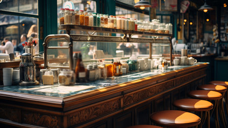 Coffee shop counter.の素材