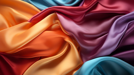 Fabric in rainbow color.の素材