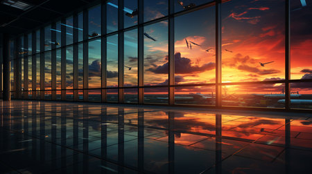 Airport window background.の素材