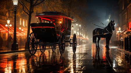 Carriage at night.の素材