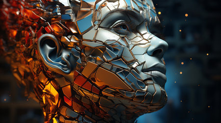 Human robotic head.の素材