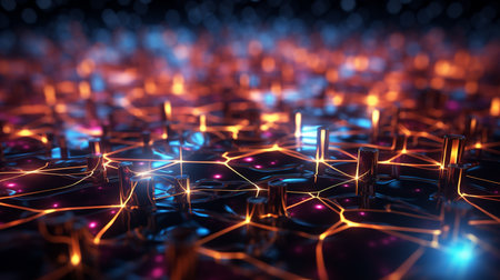 Network grid background.の素材