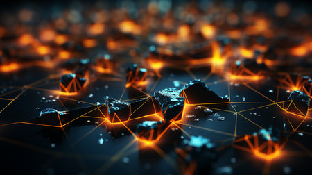 Network grid background.の素材