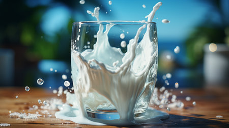 Pouring milk into a glass.の素材