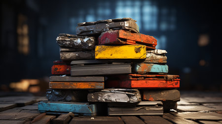 Stack of concrete debris.の素材