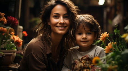 Mother and child.の素材