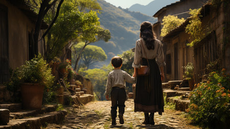 Mother and child.の素材